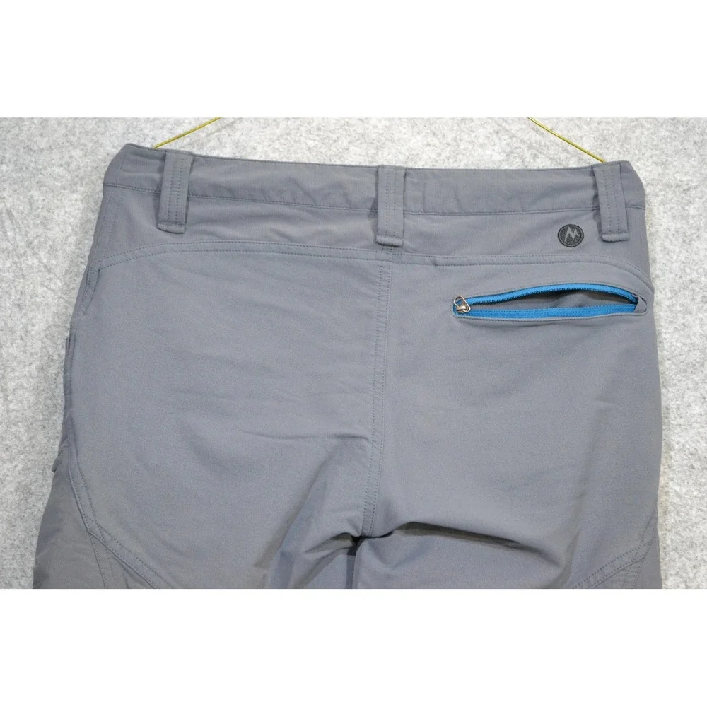 Marmot Pants Mens 30 Gray Softshell Trekking Hiking Climbing Zip Pockets 32x32